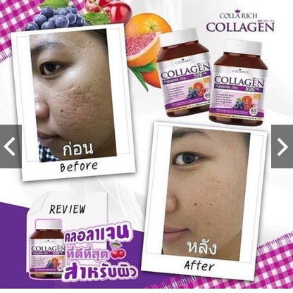 Colla Rich Collagen

Colla Rich Collagen new look is the dietary supplement
with collagen imported from Japan. It’s combined with
vitamin C, acerola cherry, and zinc