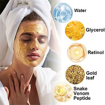 HUASURV
GOLD
RETINOL SNAKE VENOM
GOLD MASK
CONTAINS Retinol Snake Peptide ,essence of gold & hyaluronic acid