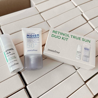 Innisfree Retinol True Sun Duo Kit 2items (Retinol Cica Repair Ampoule 10ml, True Hyaluron Moist Sunscreen 20ml)